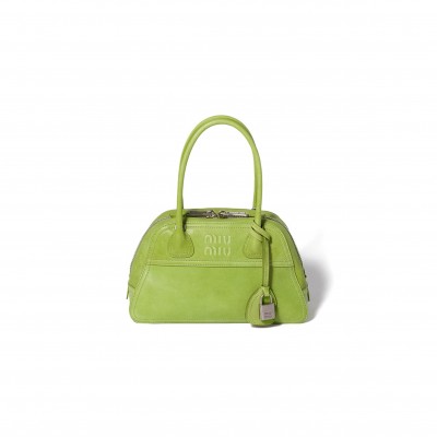 MIU MIU VIVANT NAPPA SOFT LEATHER HANDBAG 5BB200 (28*17*9.5cm)